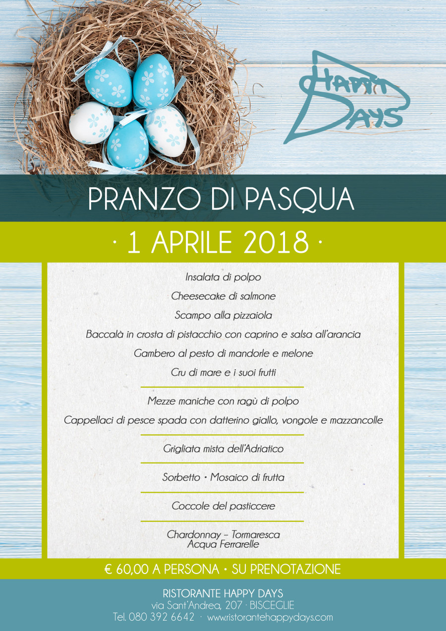 Pranzo di Pasqua – 1 Aprile 2018