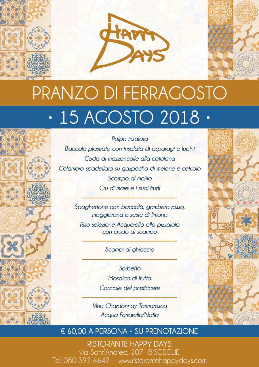 Pranzo di Ferragosto · 15 Agosto 2018