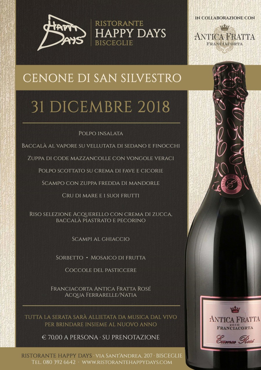 Cenone di S.Silvestro – 31 Dicembre 2018