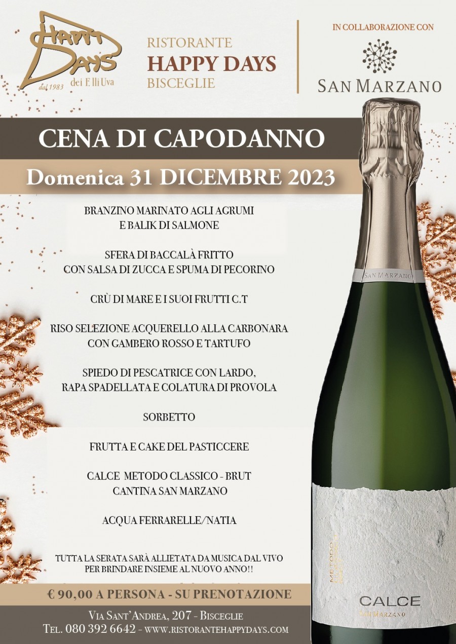 Cenone di S.Silvestro – 31 Dicembre 2023